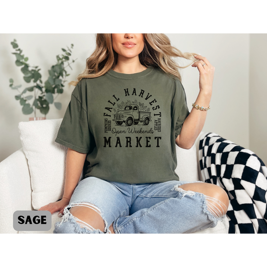 Short Sleeve Fall Market T-shirt