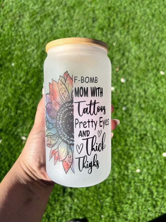 Thick Thighs 16oz glass can